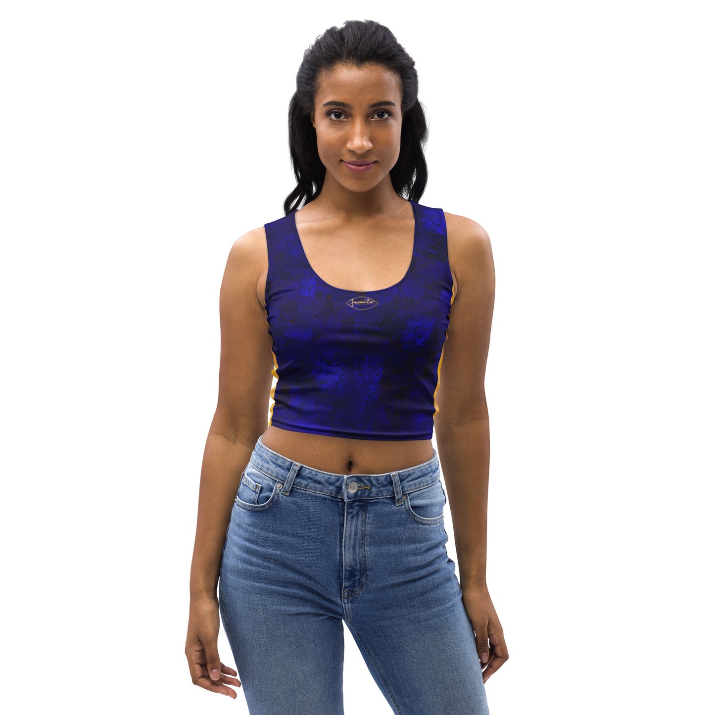 Crop-top Fougère " Bleu Marine " jomélo