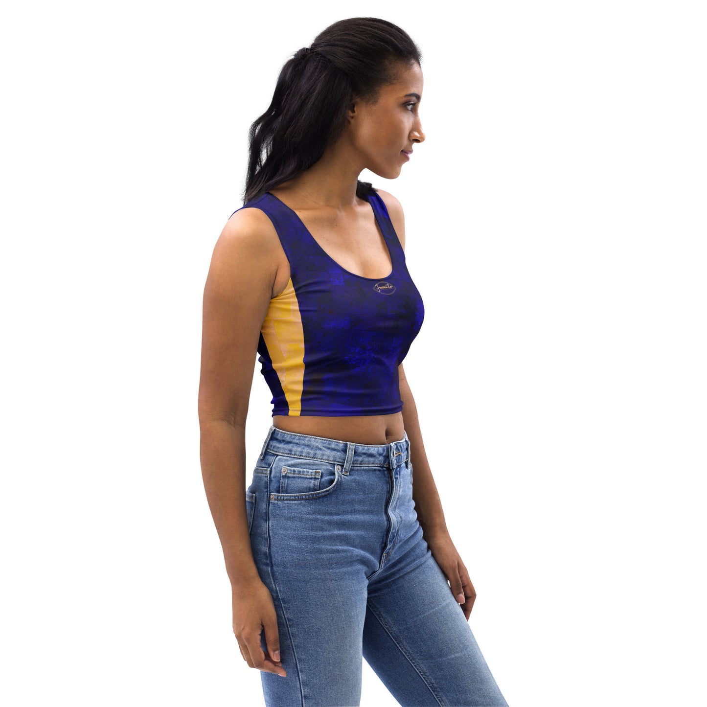 Crop-top Fougère " Bleu Marine " jomélo