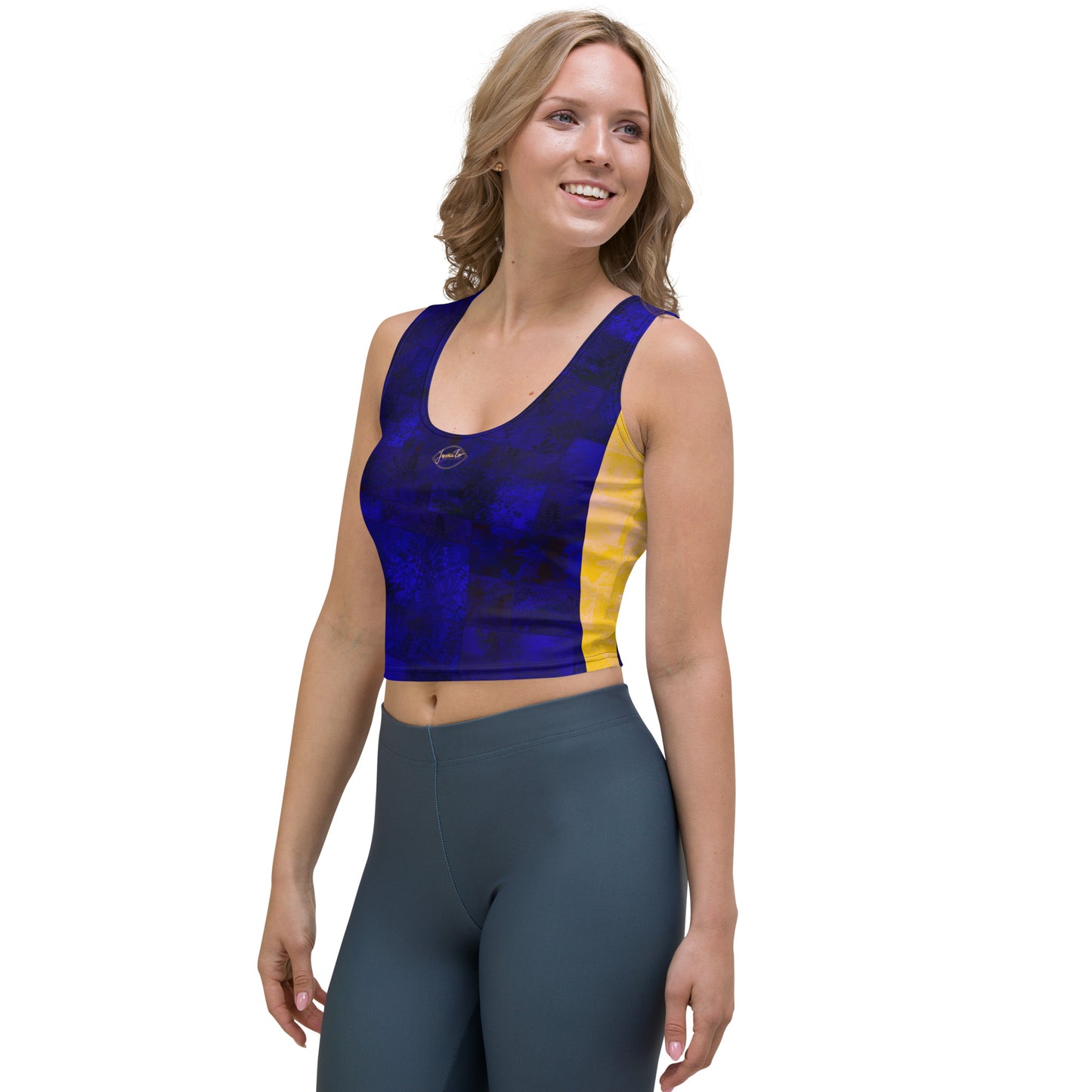 Crop-top Fougère " Bleu Marine " jomélo