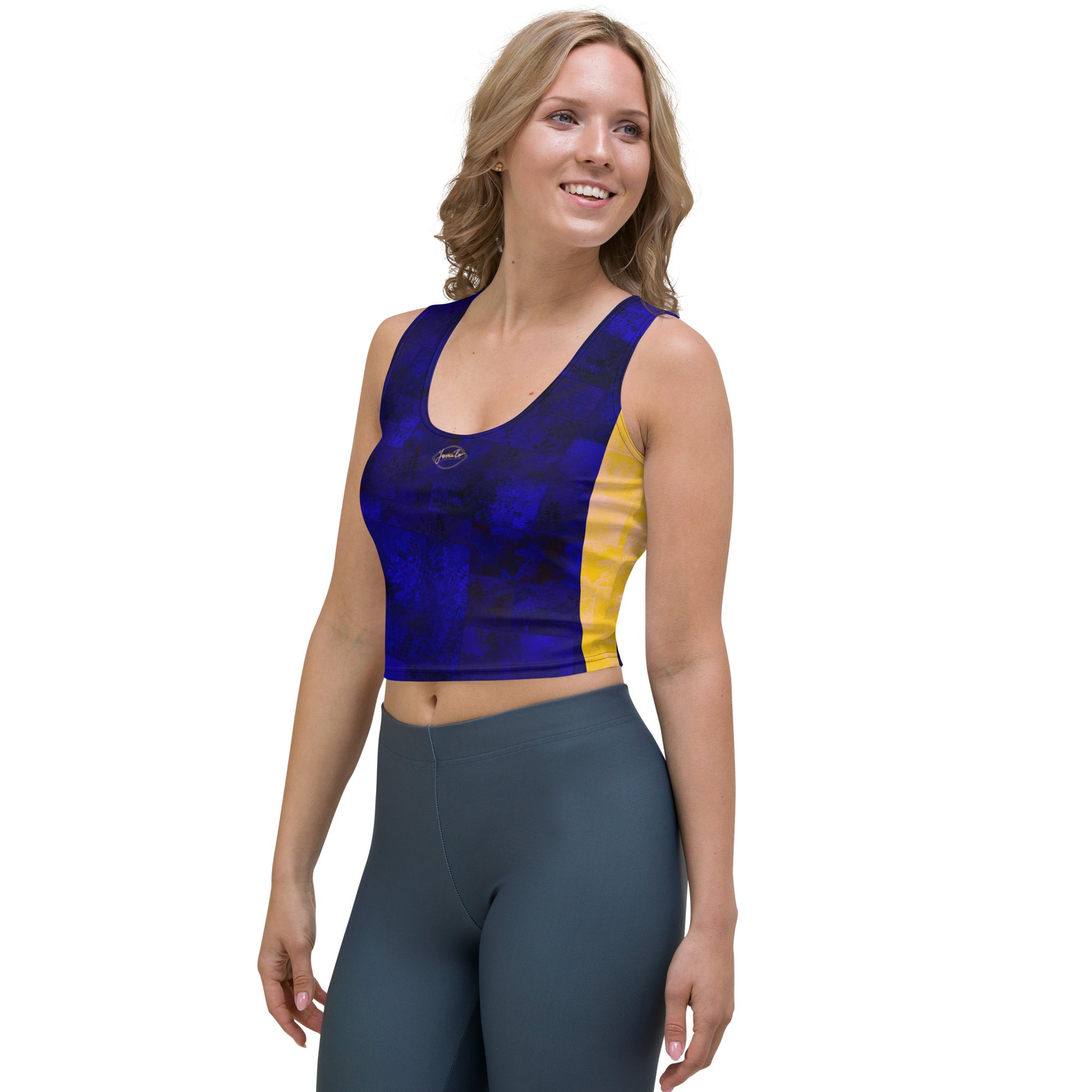 Crop-top Fougère " Bleu Marine " jomélo