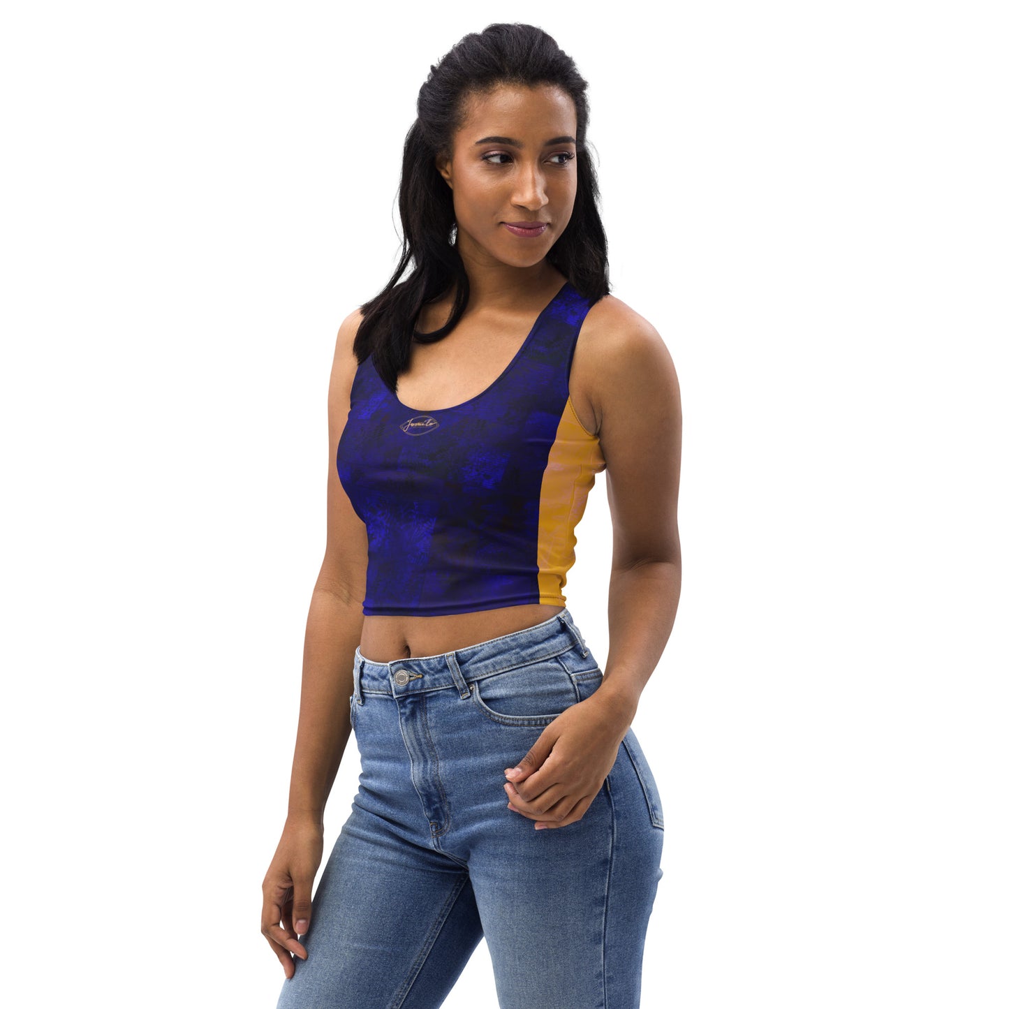 Crop-top Fougère " Bleu Marine " jomélo