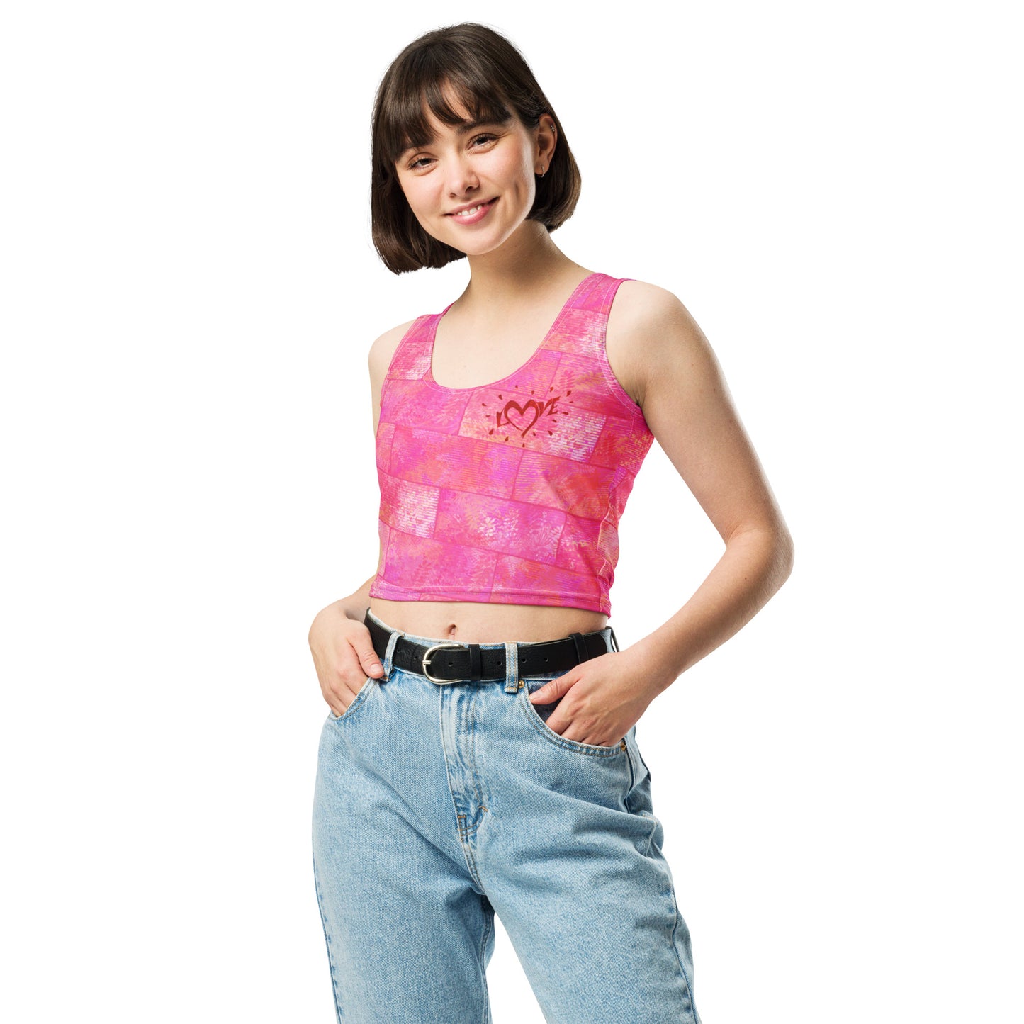 Crop-top Fougère "Pink Love" jomélo