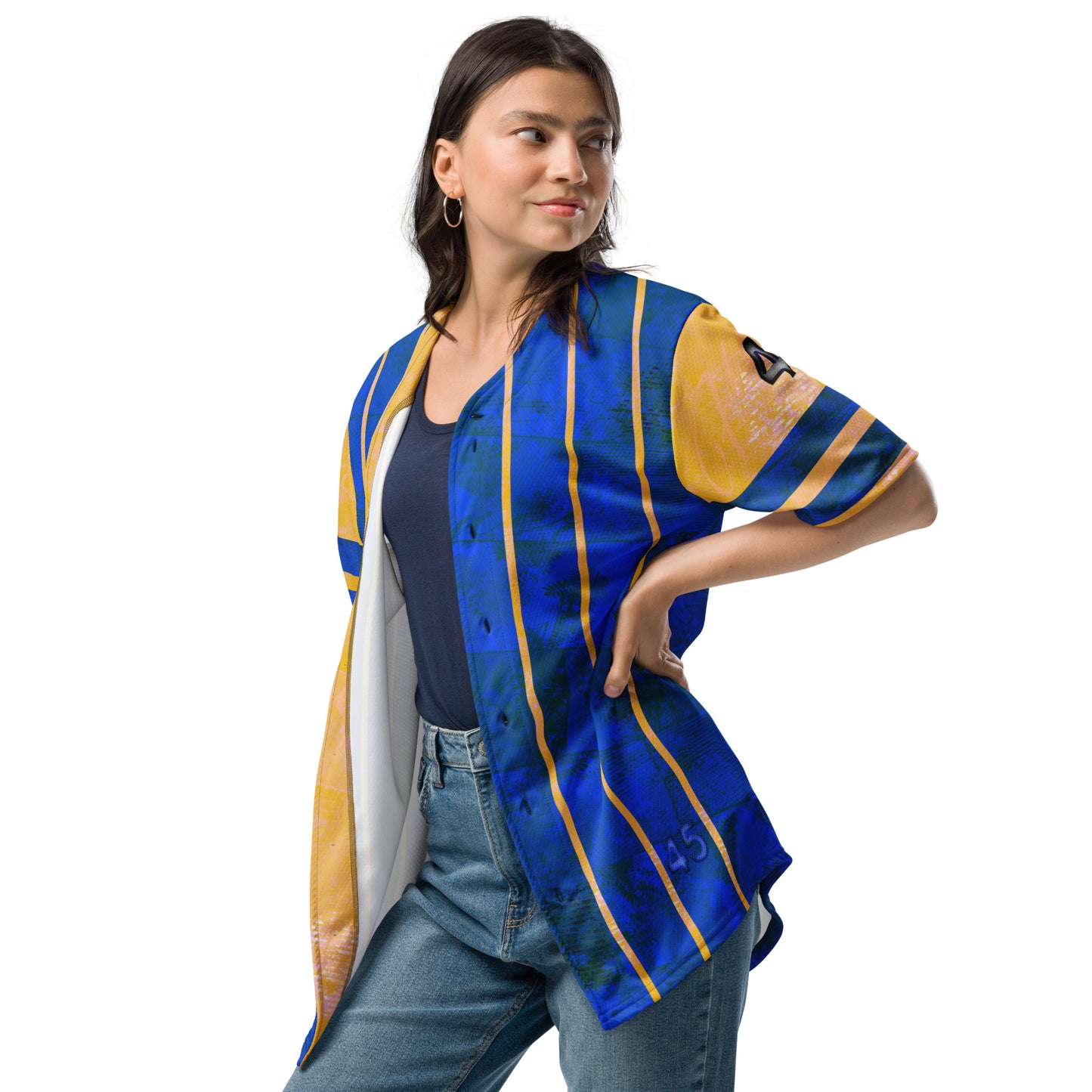 Maillot de baseball Fougère "Bleu Yellow" jomélo