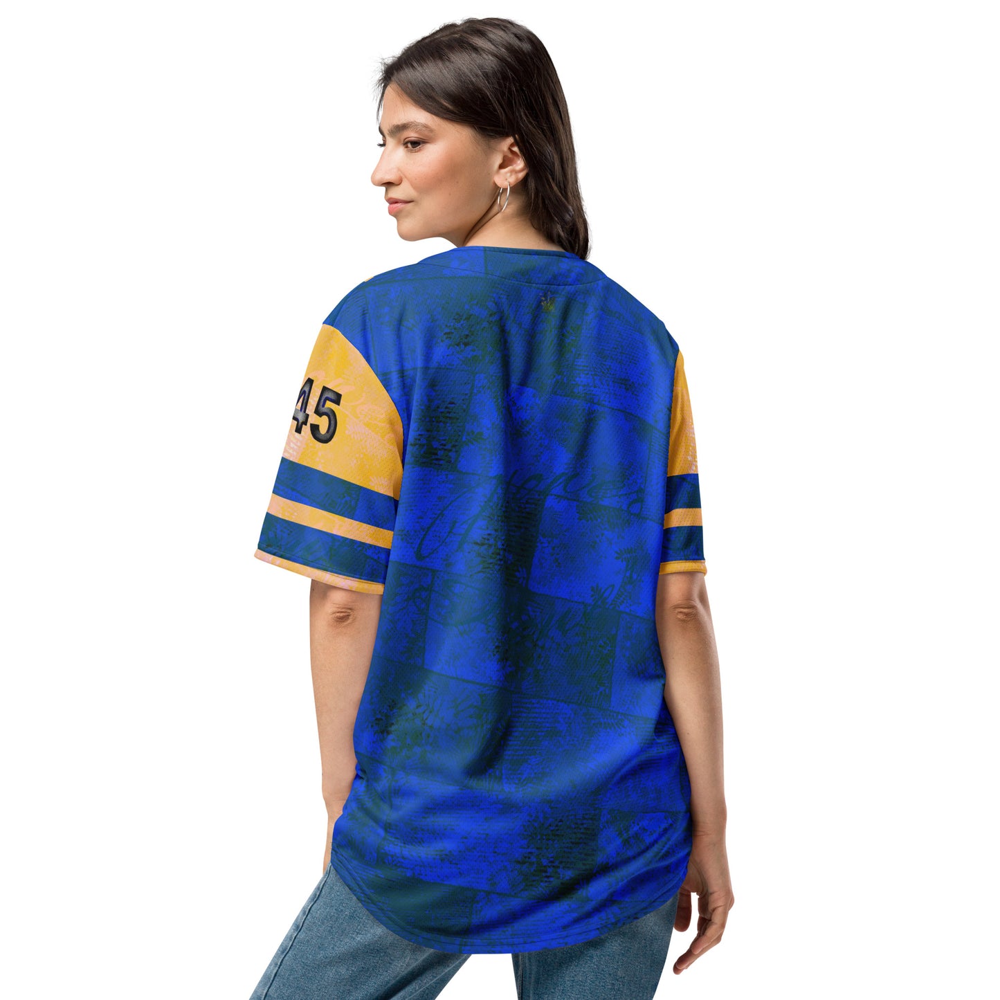 Maillot de baseball Fougère "Bleu Yellow" jomélo