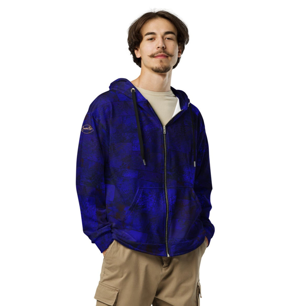 Sweat à capuche zippé Fougère " Bleu Marine " jomélo