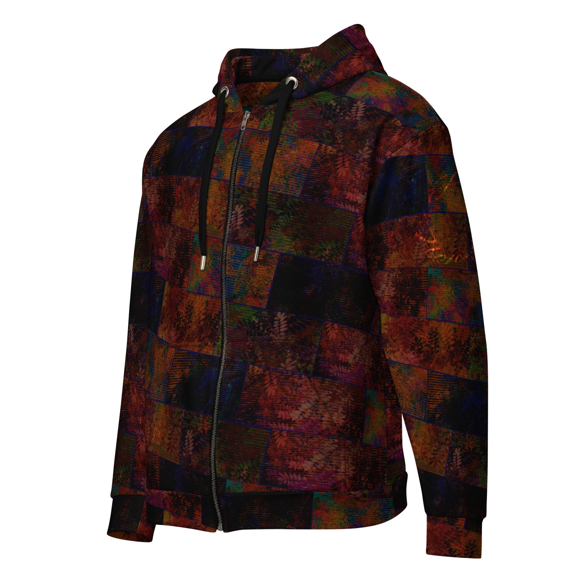 Sweat à capuche zippé Fougère "Brun Sun Set" jomélo