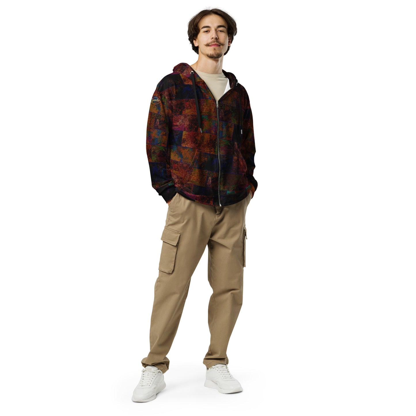 Sweat à capuche zippé Fougère "Brun Sun Set" jomélo