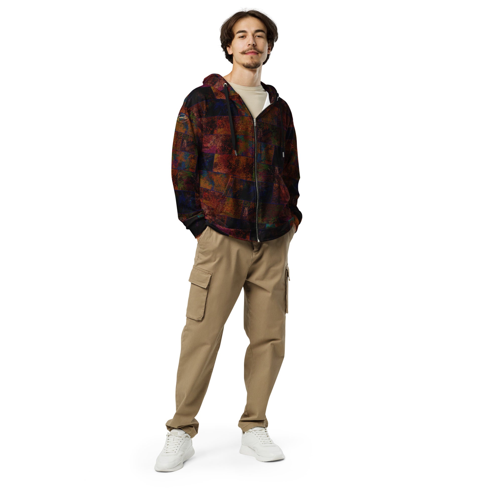 Sweat à capuche zippé Fougère "Brun Sun Set" jomélo