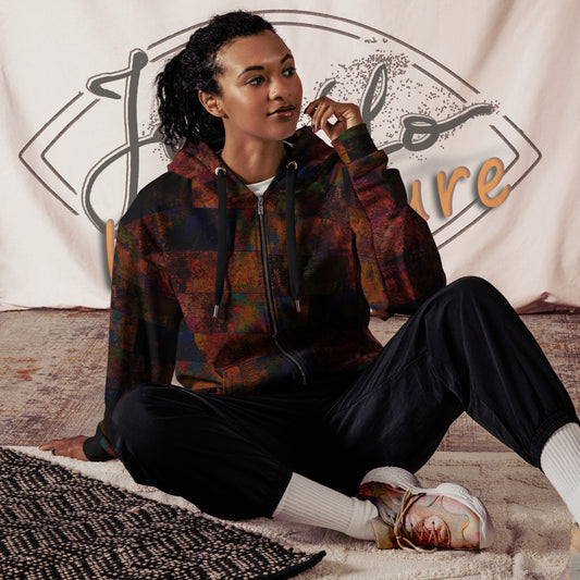 Sweat à capuche zippé Fougère "Brun Sun Set" jomélo