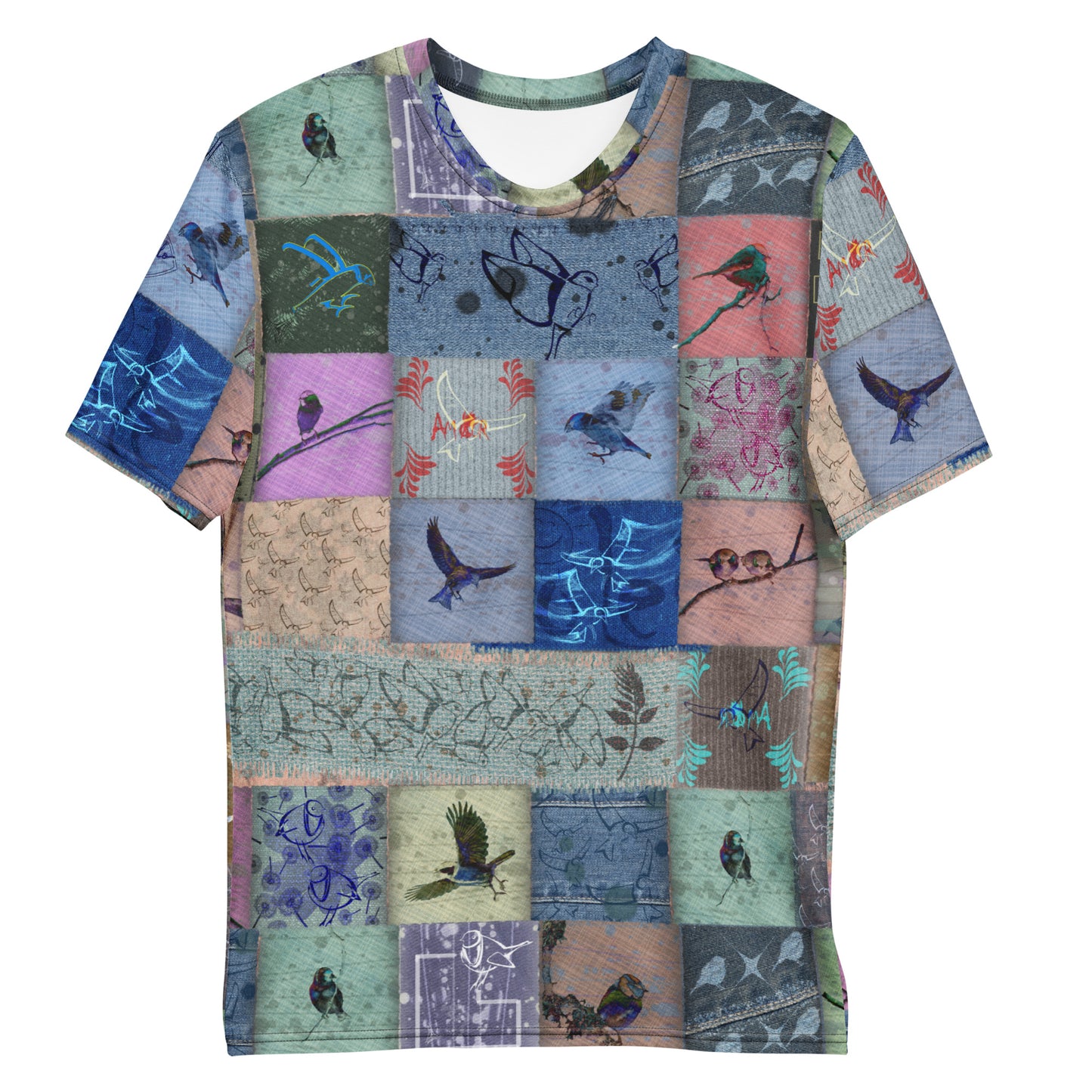 T-Shirt homme "Patchwork oiseaux" jomélo