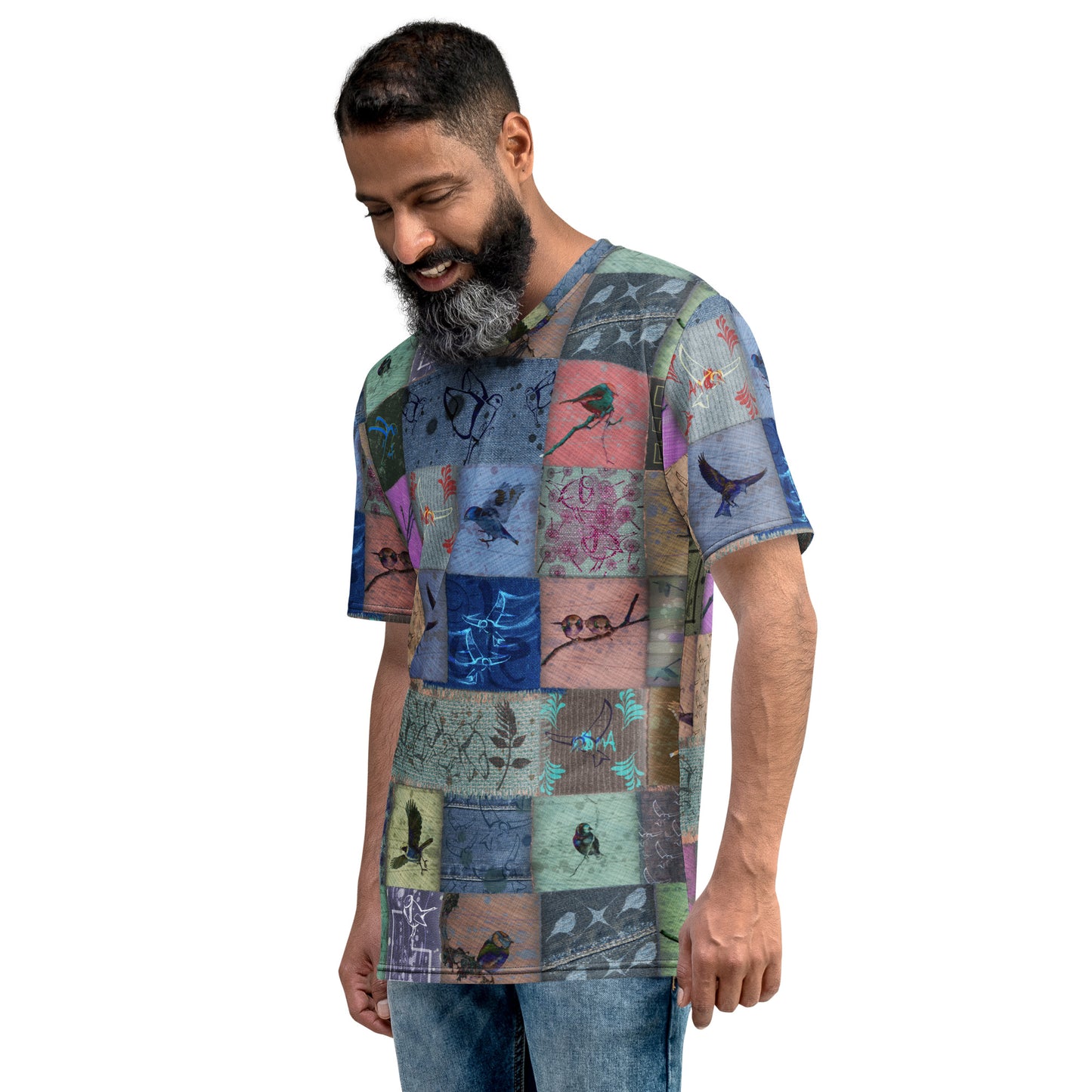 T-Shirt homme "Patchwork oiseaux" jomélo