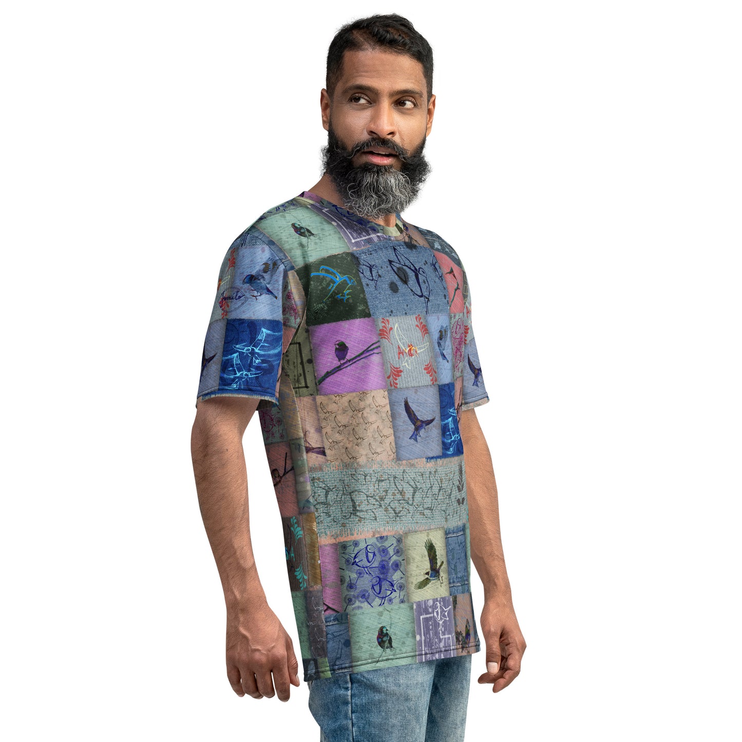 T-Shirt homme "Patchwork oiseaux" jomélo