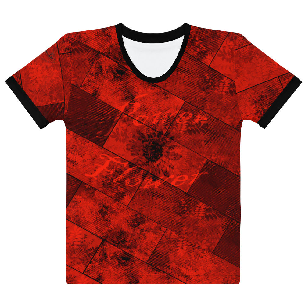 T-shirt Femme Fougère " Rouge Flamboyant " jomélo