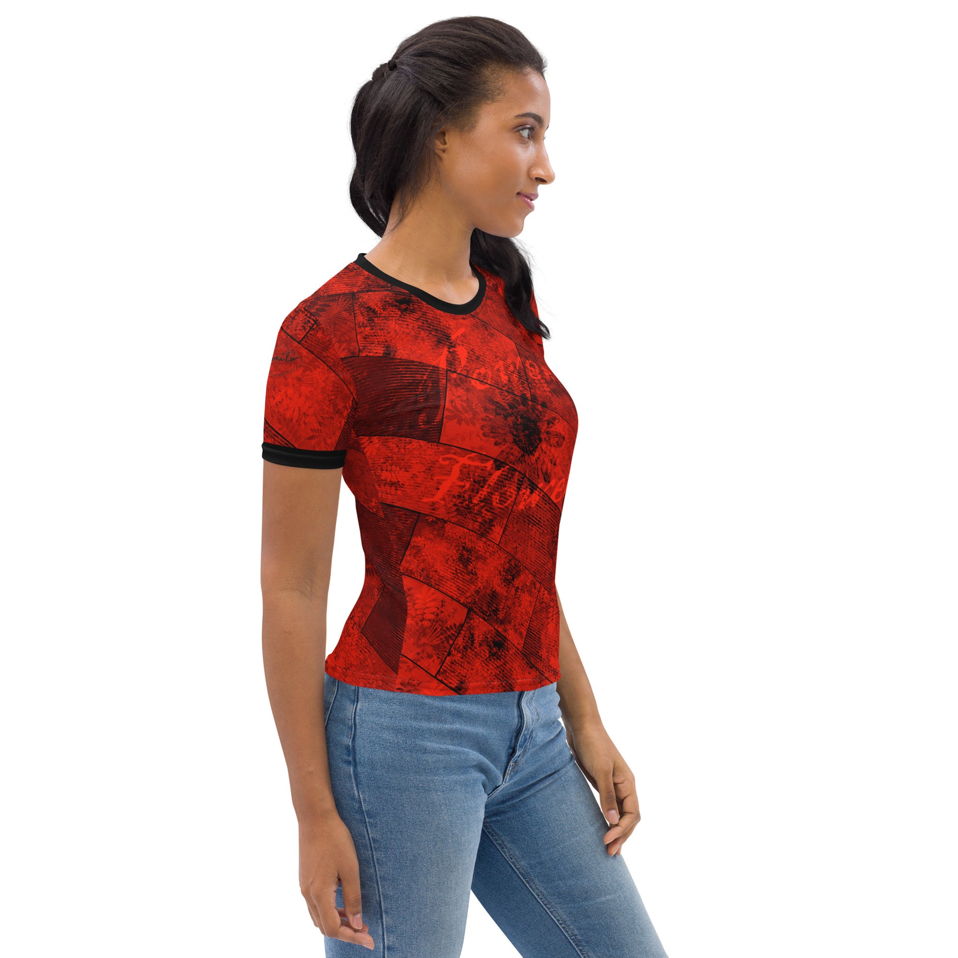T-shirt Femme Fougère " Rouge Flamboyant " jomélo
