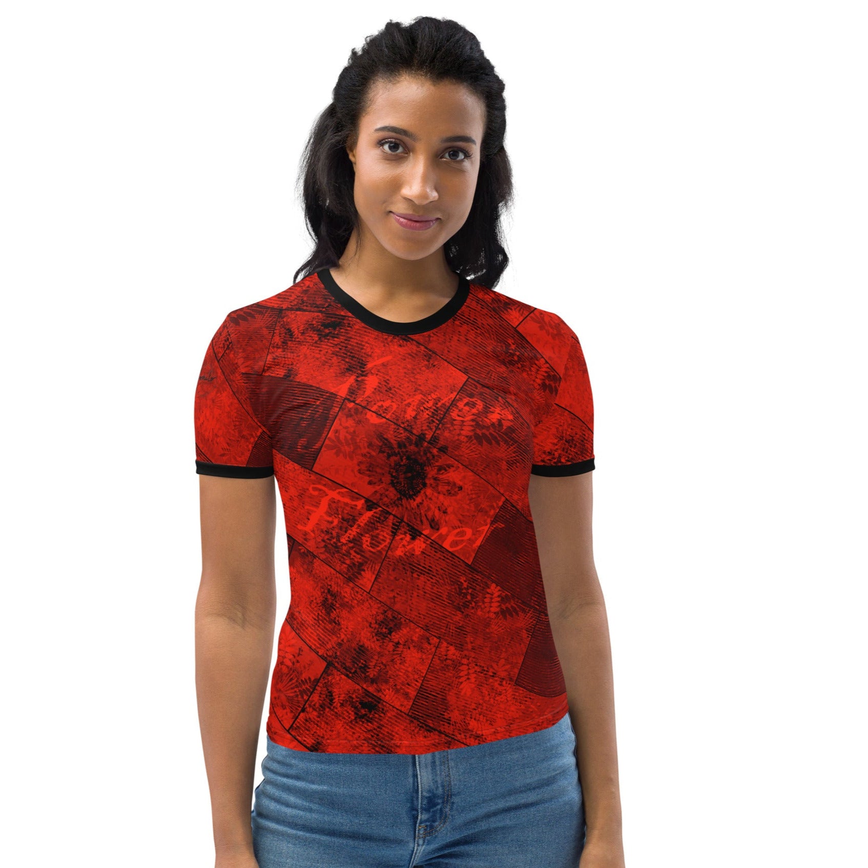 T-shirt Femme Fougère " Rouge Flamboyant " jomélo