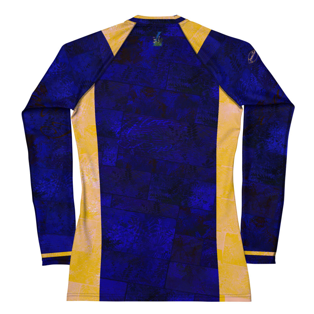 T-shirt de Compression Femme Fougère "Blue Océan" jomélo