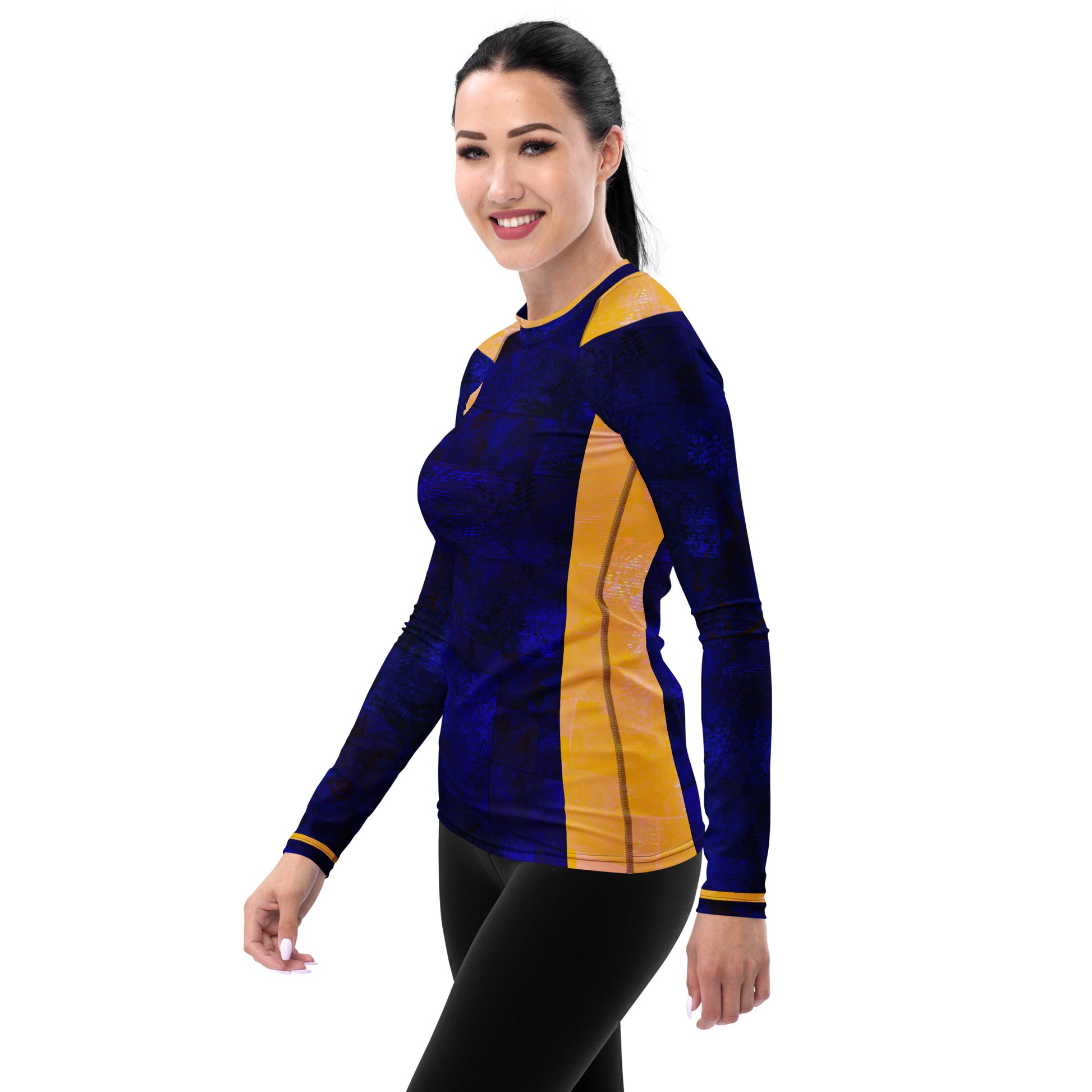 T-shirt de Compression Femme Fougère "Blue Océan" jomélo