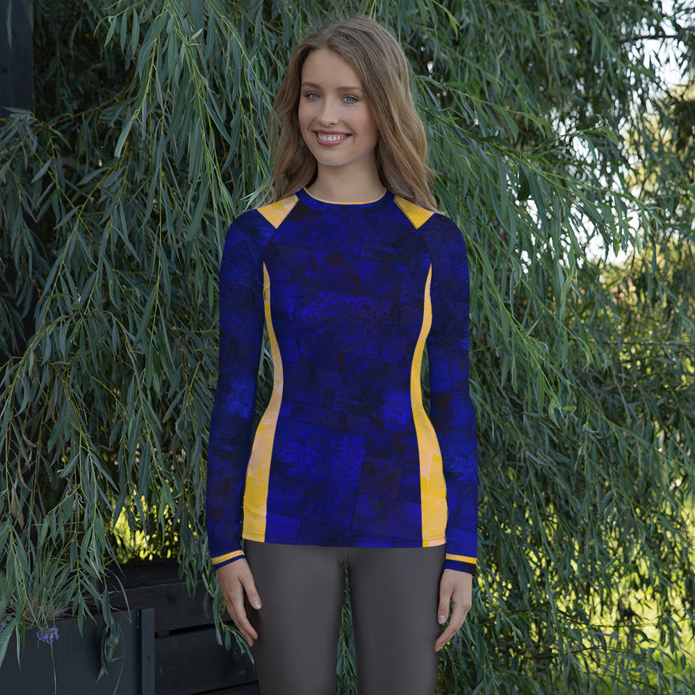 T-shirt de Compression Femme Fougère "Blue Océan" jomélo