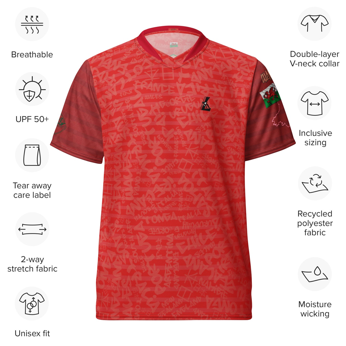 Maillot "Coupe du Monde de Rugby" Pays de Galles
