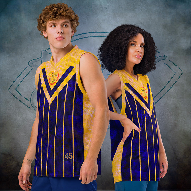 maillot basketball bleu jaune jomélo