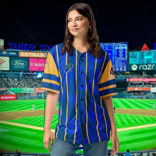 Maillot de baseball Fougère "Bleu Yellow" jomélo