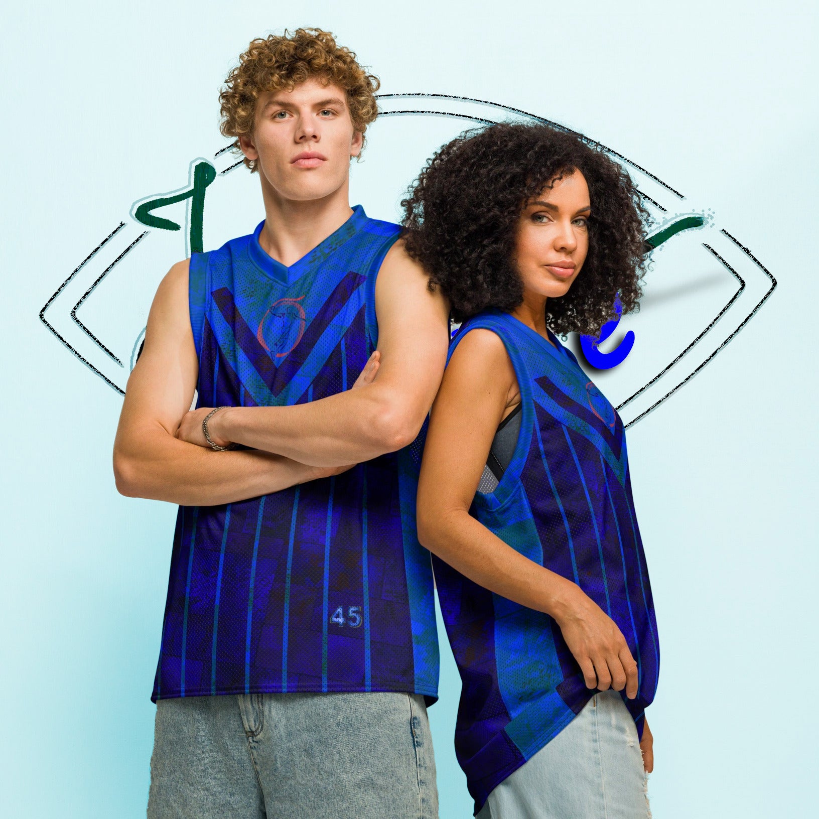 maillot de basketball bleu jomelo