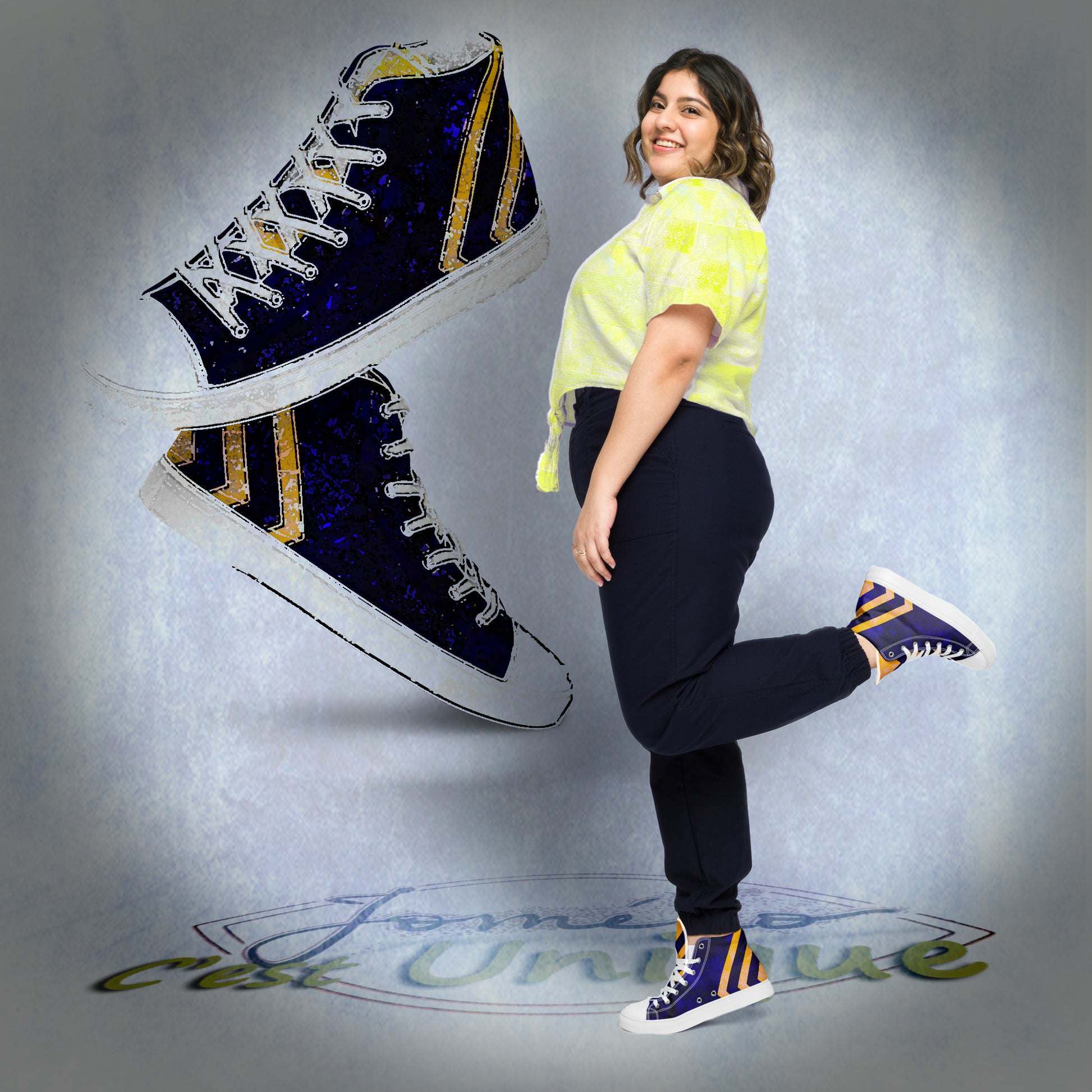 Baskets hautes en toile femme Fougère jomélo