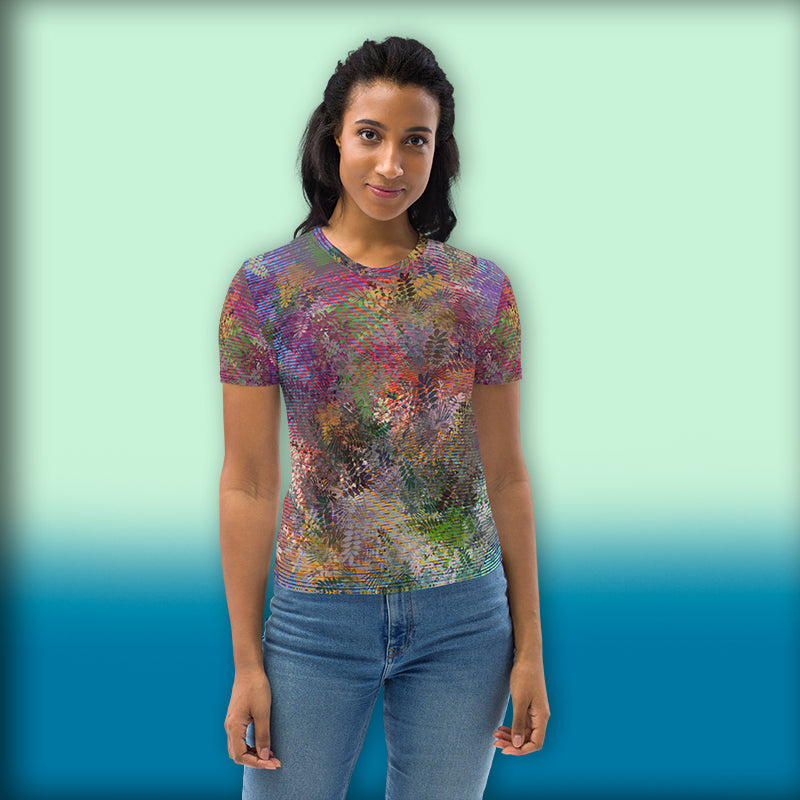 T-shirt Femme "Fougères Blue"