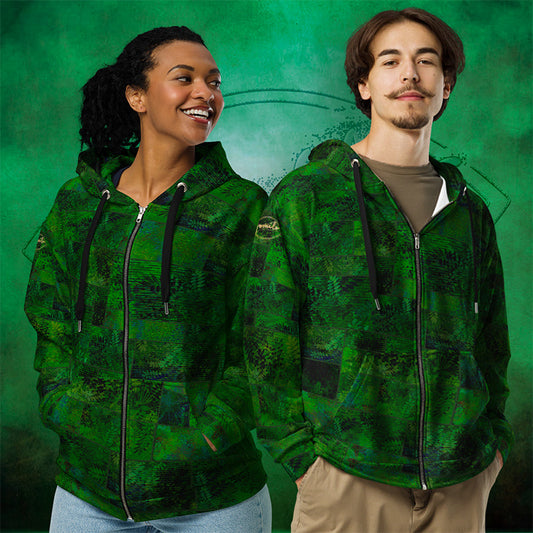 veste à capuche zippé fougère "Vert Printemps" Jomélo