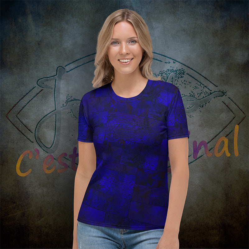 T-shirt Femme Fougère "Bleu Marine" jomelo