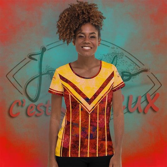 T-shirt de sport  femmes Fougère "Rouge Flamboyant" jomélo