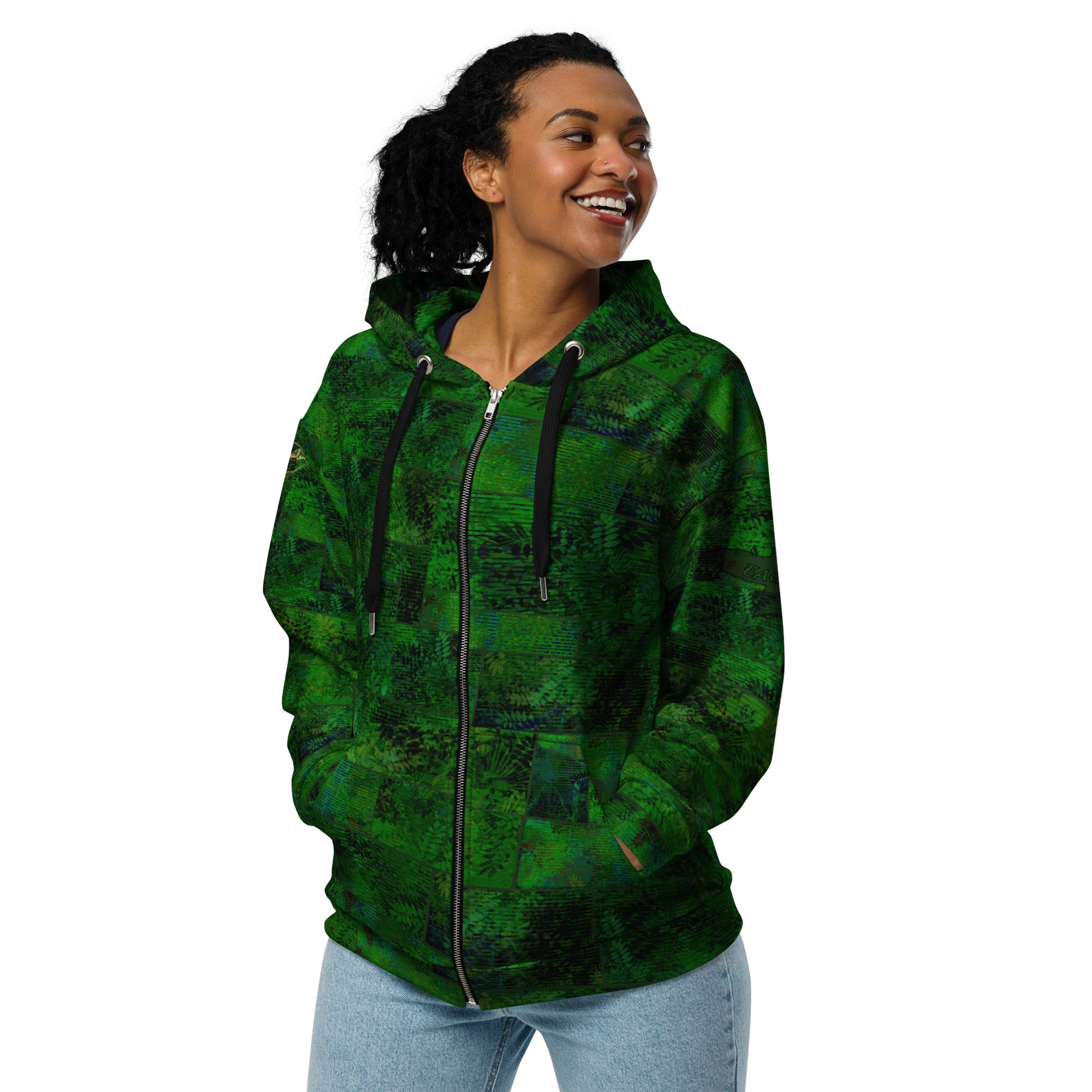 veste à capuche zippé fougère "Vert Printemps" Jomélo