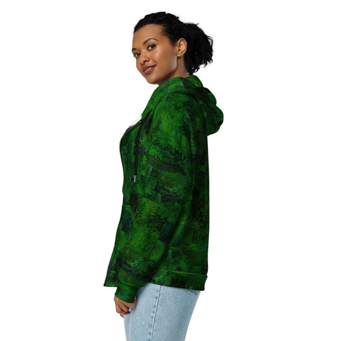 veste à capuche zippé fougère "Vert Printemps" Jomélo