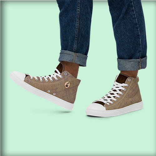 Baskets hautes en toile homme "Canon Brun"