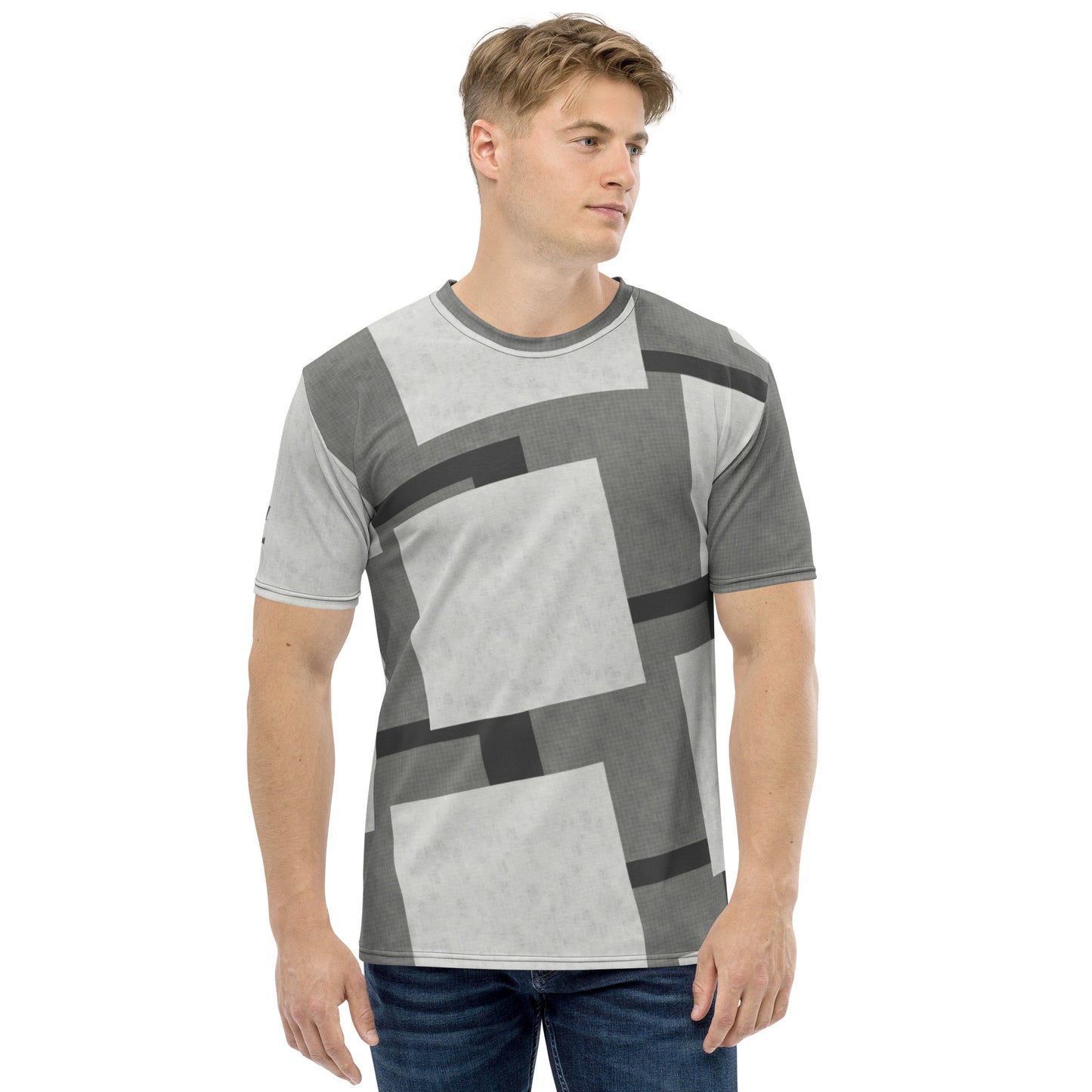 T-Shirt homme "Carreaux Gris"