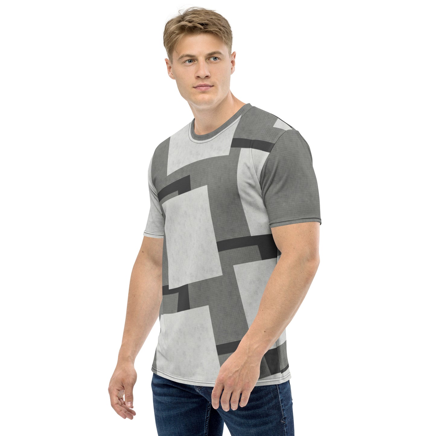 T-Shirt homme "Carreaux Gris"