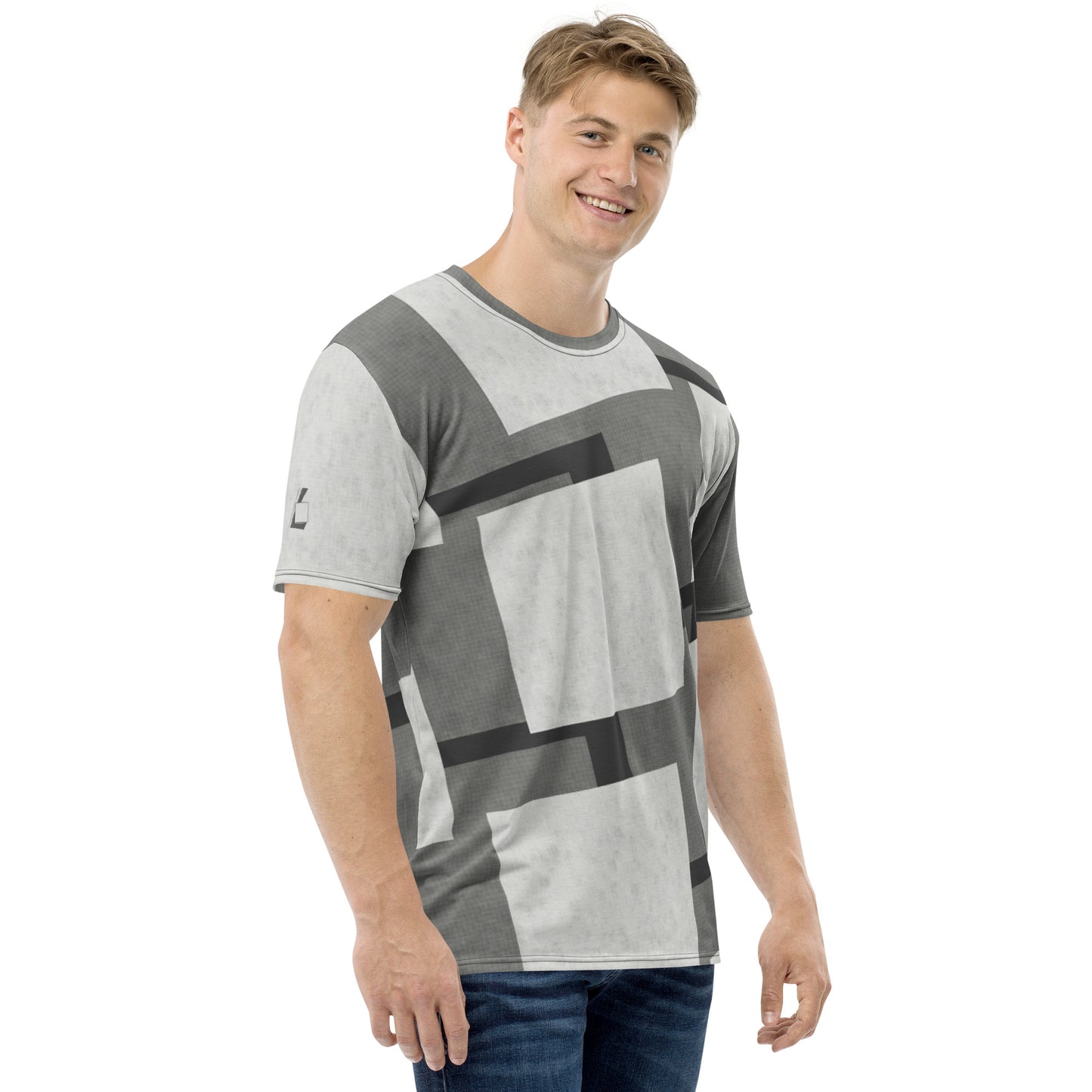 T-Shirt homme "Carreaux Gris"