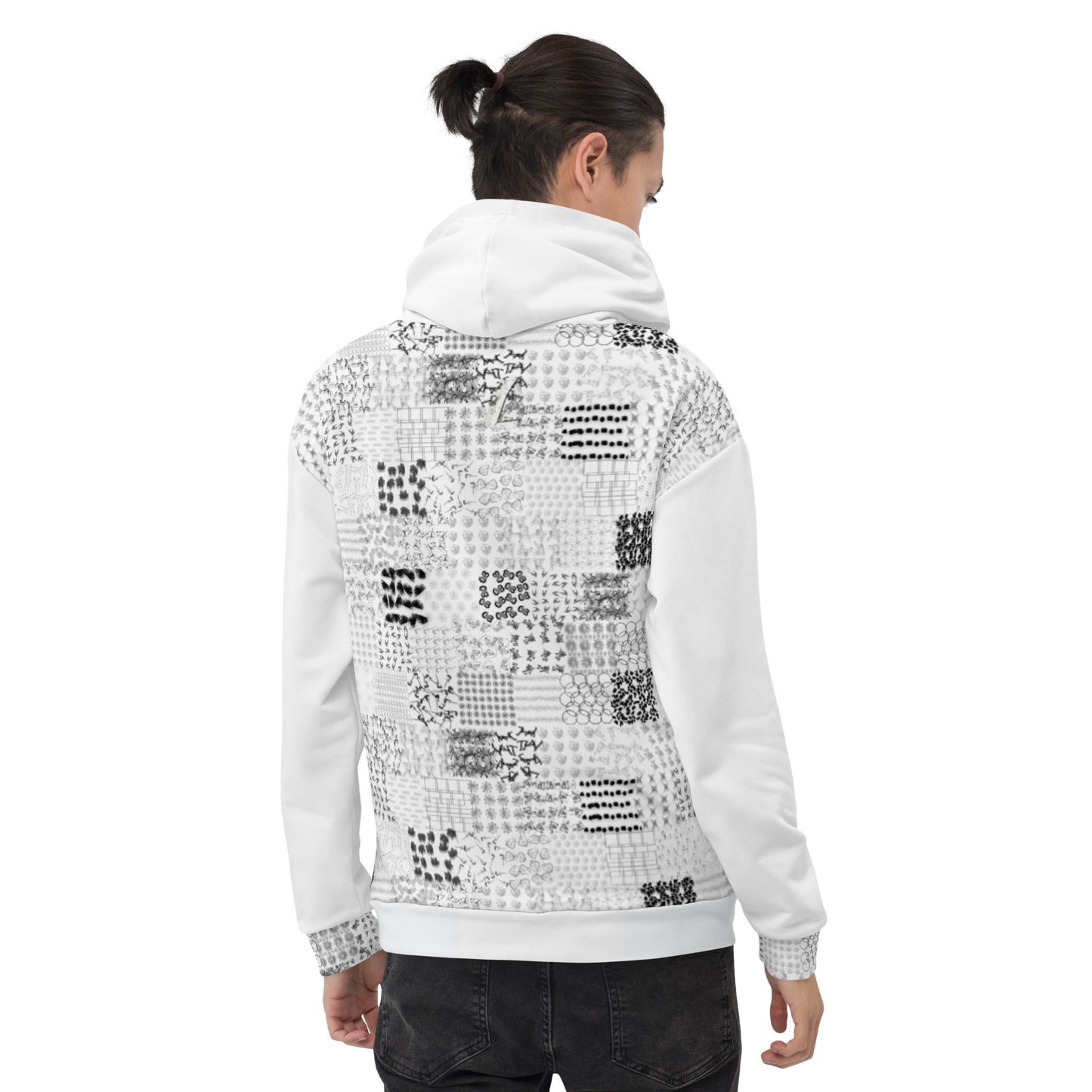 Sweat à capuche Homme "Délire hivernal blanc"