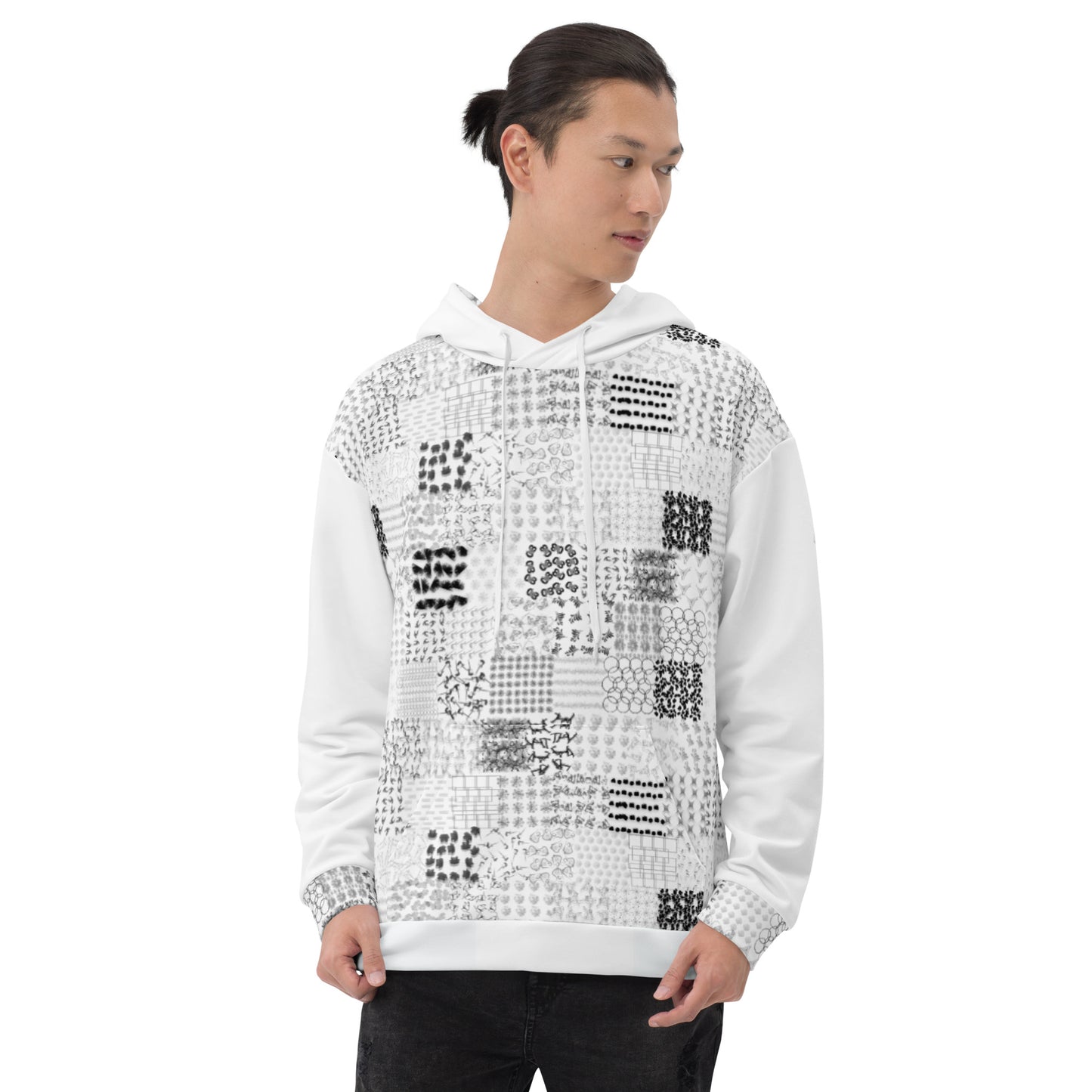 Sweat à capuche Homme "Délire hivernal blanc"