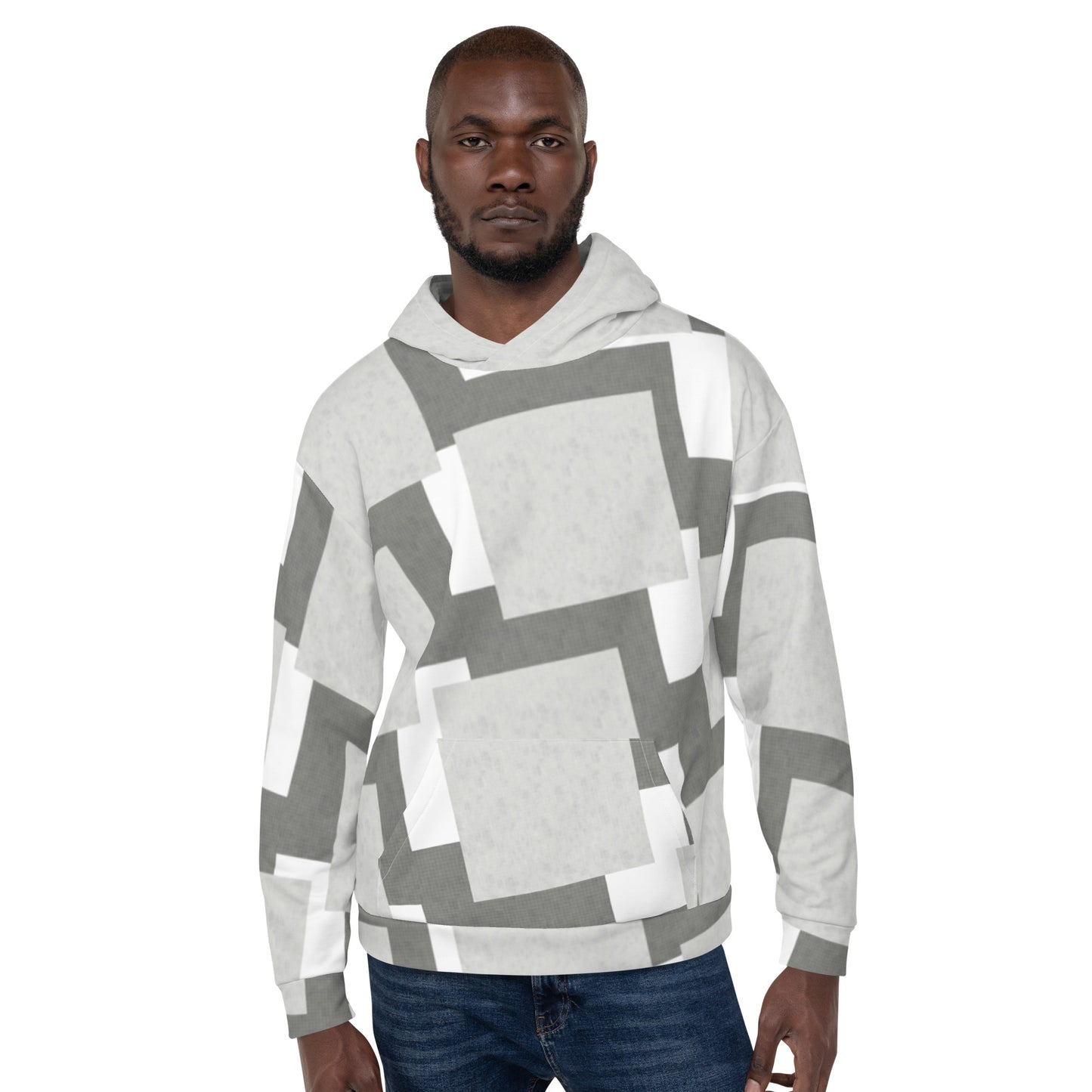 Sweat à Capuche Unisexe "Carreaux Gris"