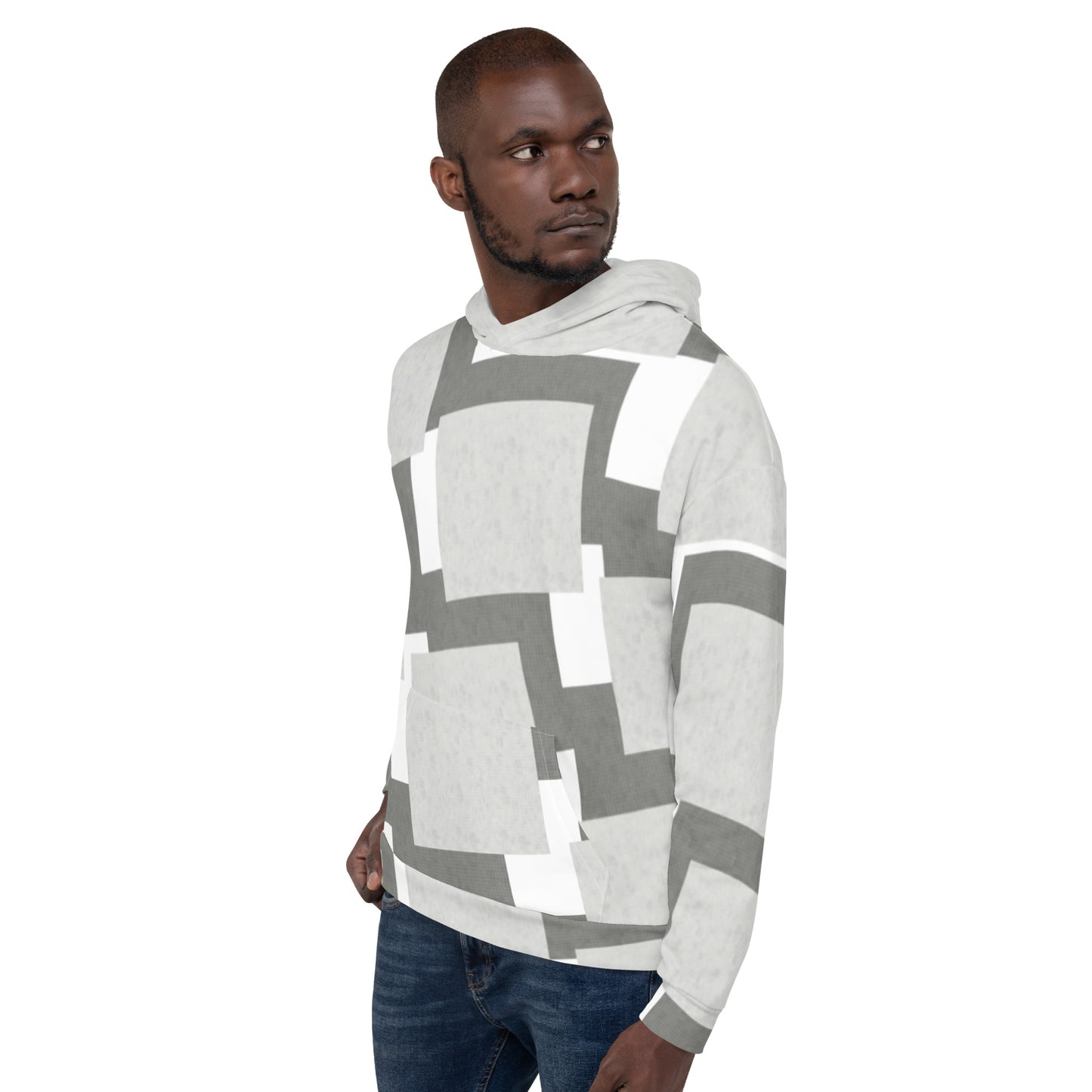 Sweat à Capuche Unisexe "Carreaux Gris"