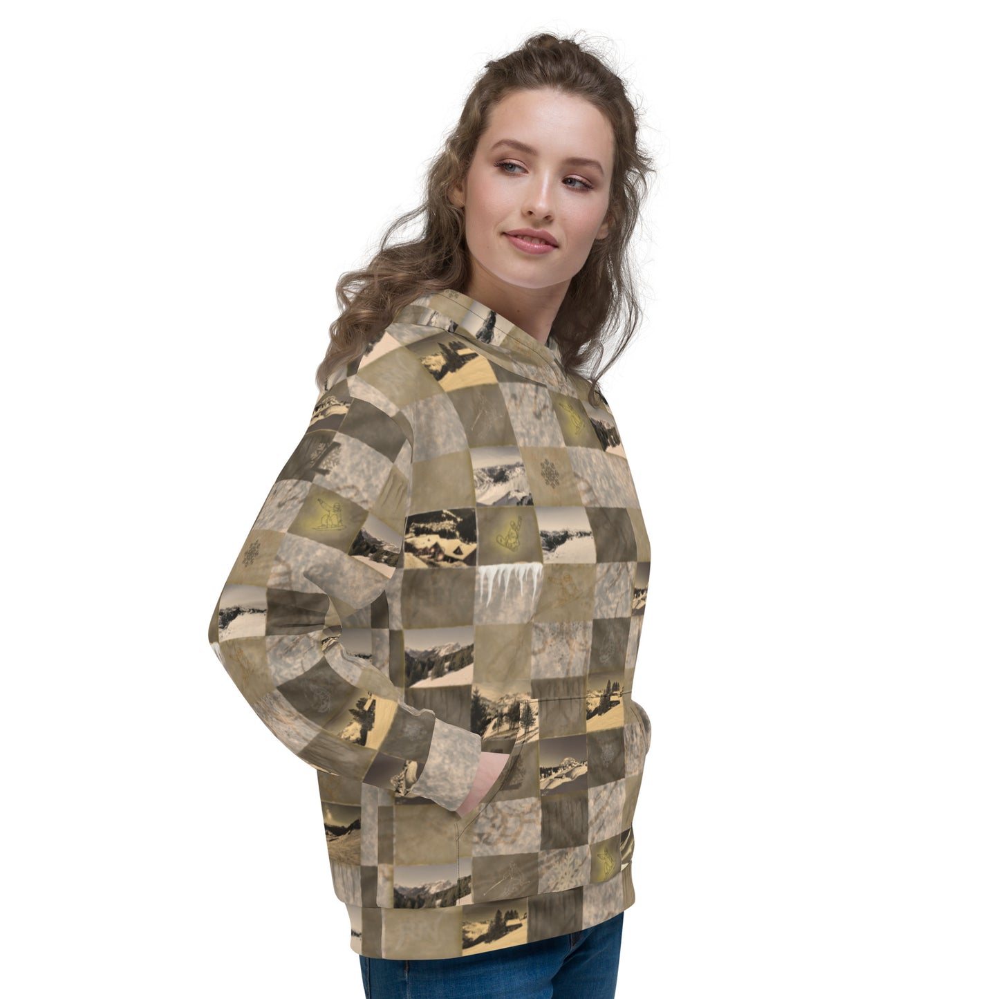 Sweat à Capuche Femme Patchwork "Les Portes du soleil"