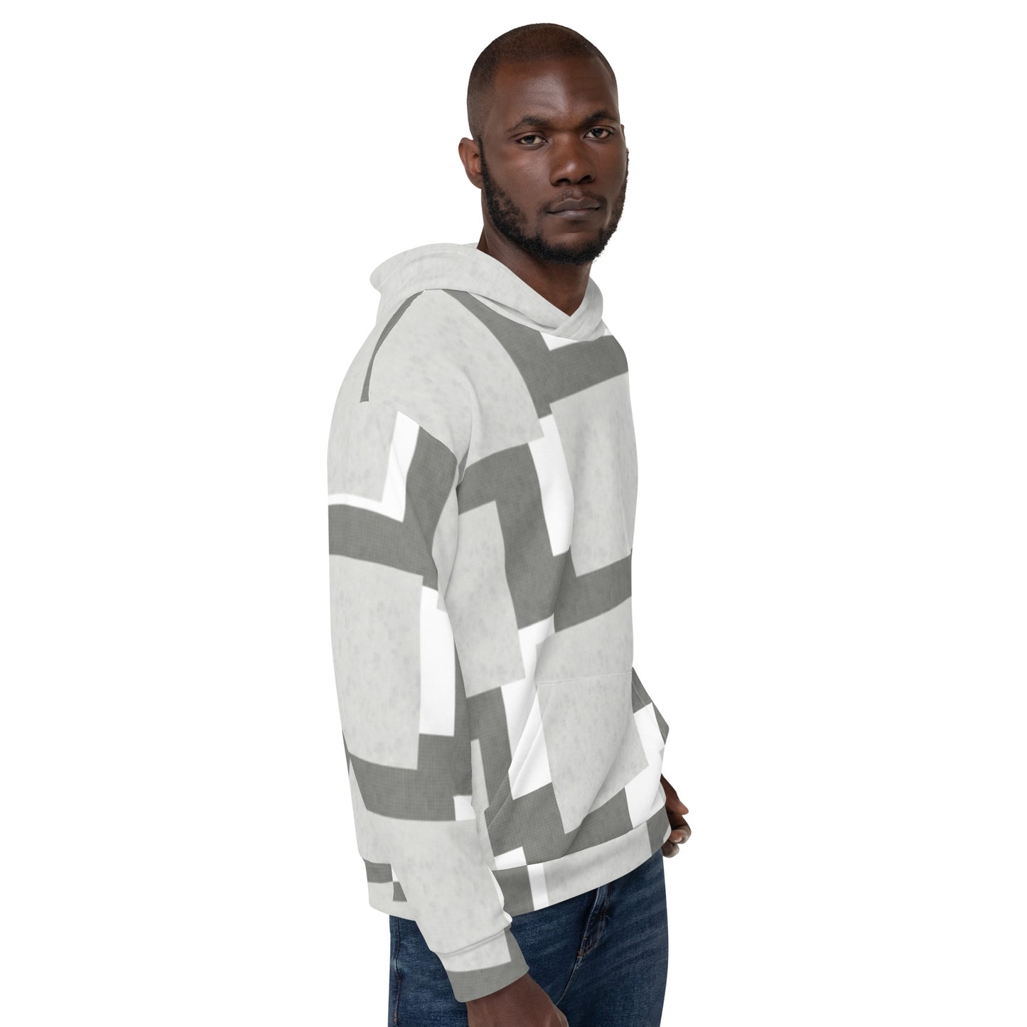 Sweat à Capuche Unisexe "Carreaux Gris"