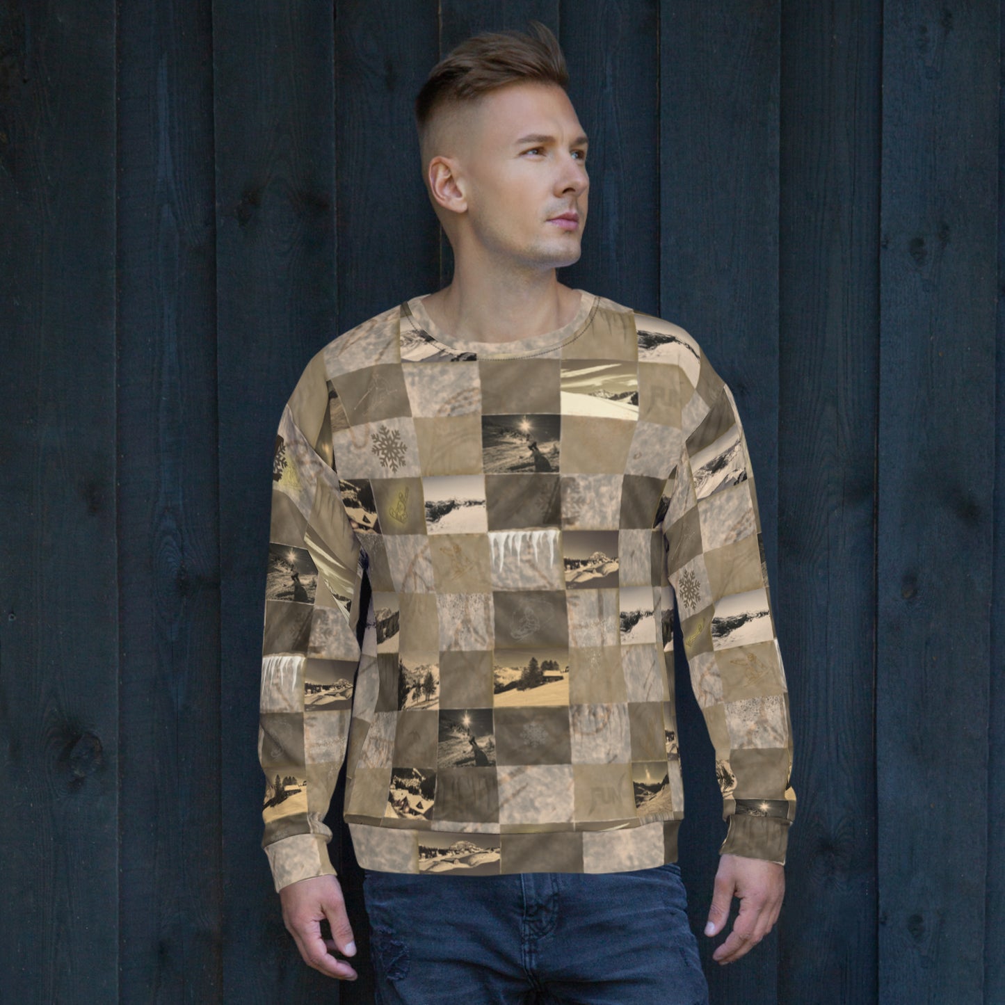 Sweat-Shirt homme "Patchwork Mountain"