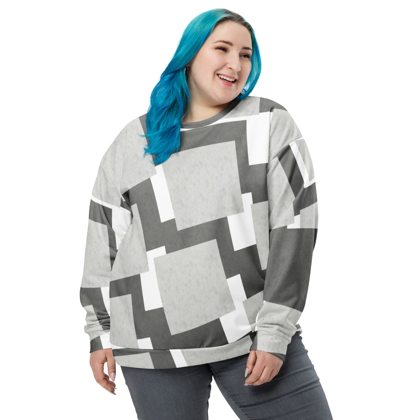 Sweat-Shirt Unisexe "Carreaux Gris"