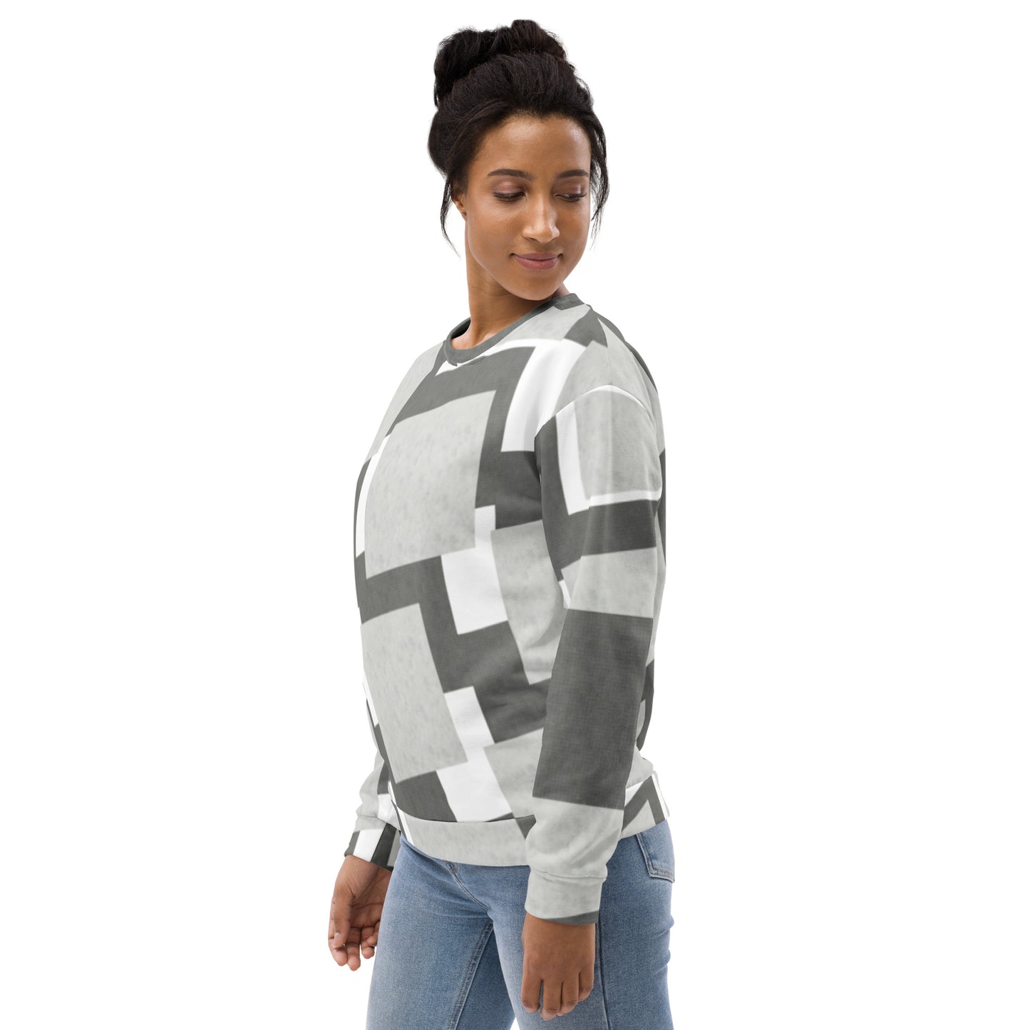 Sweat-Shirt Unisexe "Carreaux Gris"