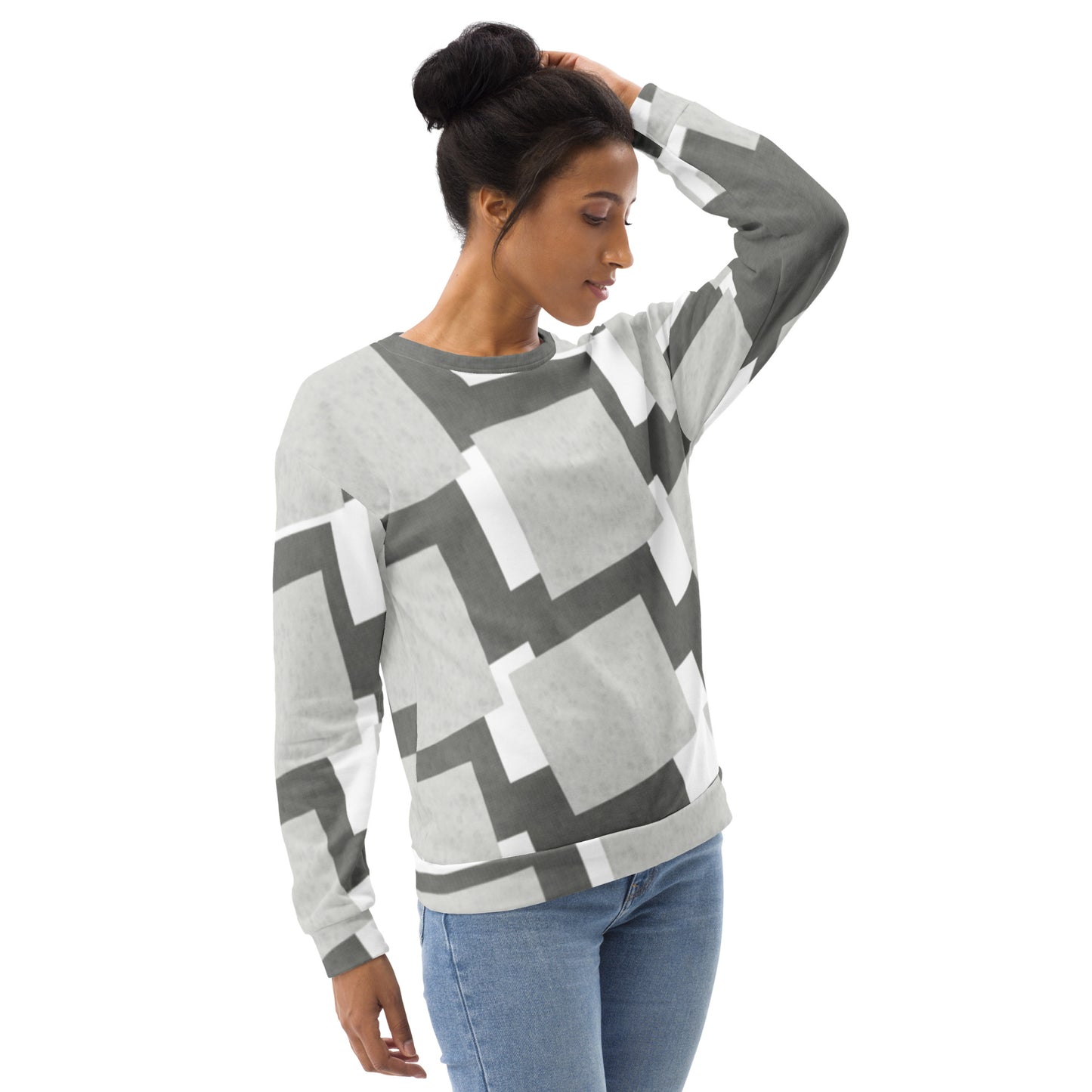 Sweat-Shirt Unisexe "Carreaux Gris"