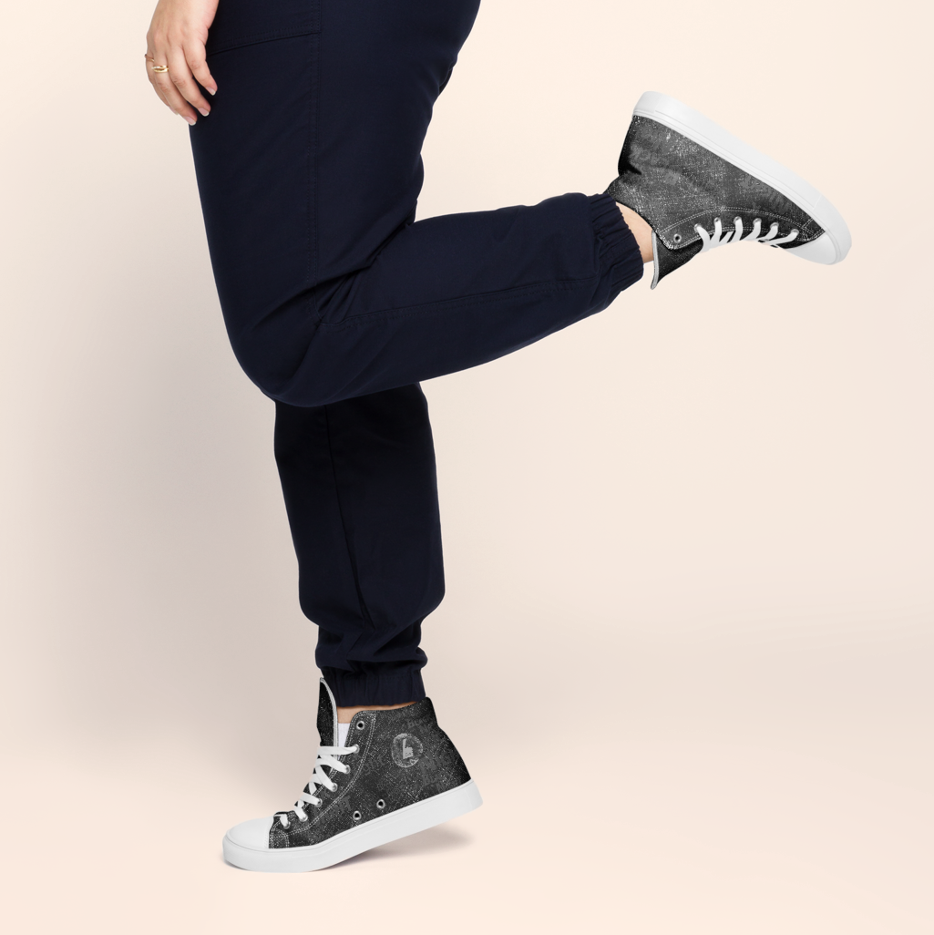 Baskets hautes en toile femme " Spring Black Night"