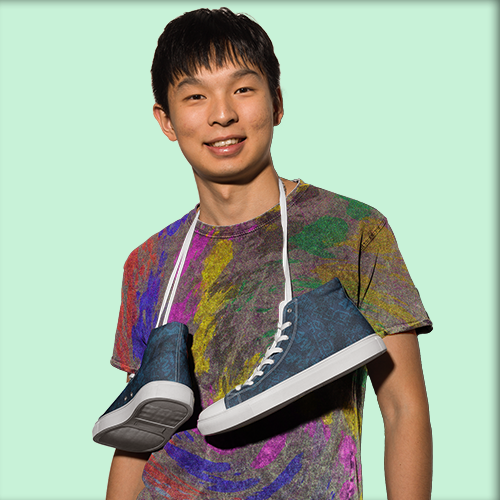 Baskets hautes en toile homme "Spring Blue Night"