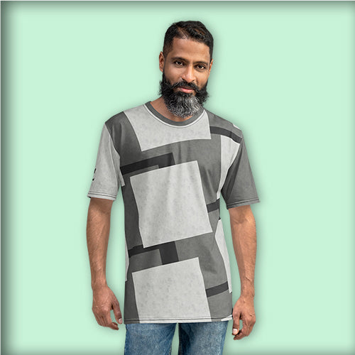 T-Shirt homme "Carreaux Gris"